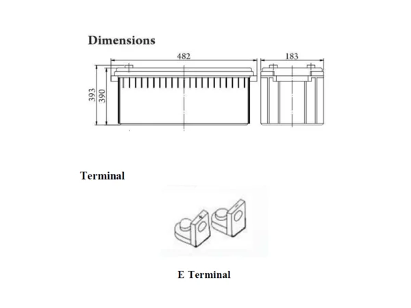 A 3D image clear to us the dimension of tubular 200ah